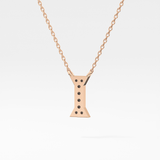 0.083 TCW Round Lab Grown Diamond I Initial Pendant Necklace
