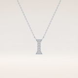 0.083 TCW Round Cut Moissanite I Initial Pendant Necklace