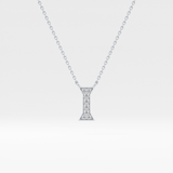 0.083 TCW Round Lab Grown Diamond I Initial Pendant Necklace