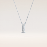 0.083 TCW Round Cut Moissanite I Initial Pendant Necklace
