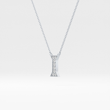 0.083 TCW Round Lab Grown Diamond I Initial Pendant Necklace