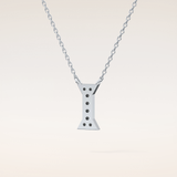 0.083 TCW Round Cut Moissanite I Initial Pendant Necklace