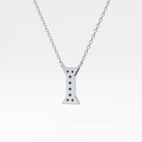 0.083 TCW Round Lab Grown Diamond I Initial Pendant Necklace