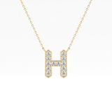 0.36 TCW Round Lab Grown Diamond H Initial Pendant Necklace