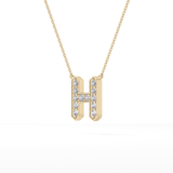 0.36 TCW Round Lab Grown Diamond H Initial Pendant Necklace