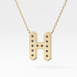 0.36 TCW Round Lab Grown Diamond H Initial Pendant Necklace