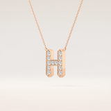 0.36 TCW Round Cut Moissanite H Initial Pendant Necklace
