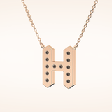 0.36 TCW Round Cut Moissanite H Initial Pendant Necklace
