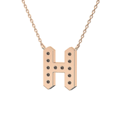 0.36 TCW Round Lab Grown Diamond H Initial Pendant Necklace