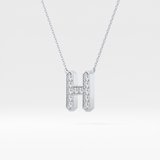 0.36 TCW Round Lab Grown Diamond H Initial Pendant Necklace