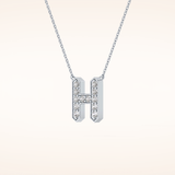 0.36 TCW Round Cut Moissanite H Initial Pendant Necklace