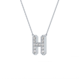 0.36 TCW Round Lab Grown Diamond H Initial Pendant Necklace