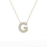 0.294 TCW Round Lab Grown Diamond G Initial Pendant Necklace