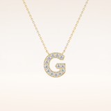 0.294 TCW Round Cut Moissanite G Initial Pendant Necklace
