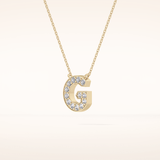 0.294 TCW Round Cut Moissanite G Initial Pendant Necklace