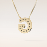 0.294 TCW Round Cut Moissanite G Initial Pendant Necklace