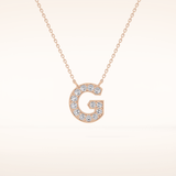 0.294 TCW Round Cut Moissanite G Initial Pendant Necklace