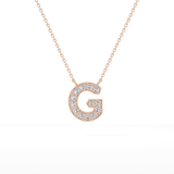 0.294 TCW Round Lab Grown Diamond G Initial Pendant Necklace