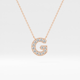 0.294 TCW Round Lab Grown Diamond G Initial Pendant Necklace