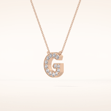 0.294 TCW Round Cut Moissanite G Initial Pendant Necklace
