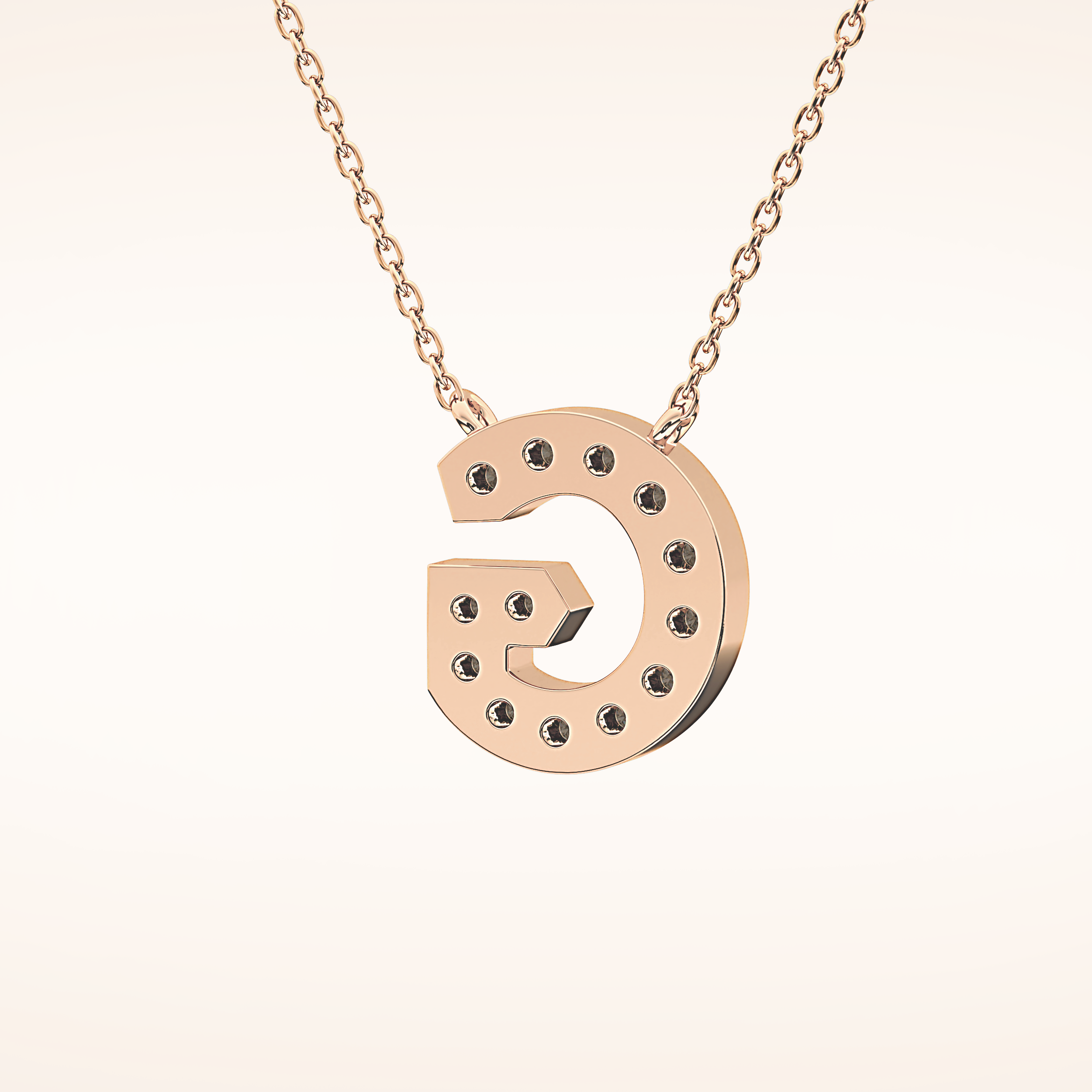 0.294 TCW Round Cut Moissanite G Initial Pendant Necklace