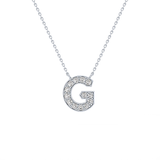 0.294 TCW Round Lab Grown Diamond G Initial Pendant Necklace