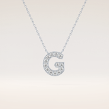 0.294 TCW Round Cut Moissanite G Initial Pendant Necklace