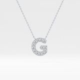 0.294 TCW Round Lab Grown Diamond G Initial Pendant Necklace