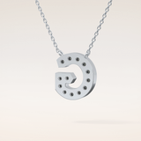 0.294 TCW Round Cut Moissanite G Initial Pendant Necklace