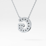 0.294 TCW Round Lab Grown Diamond G Initial Pendant Necklace