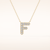 0.342 TCW Round Cut Moissanite F Initial Pendant Necklace
