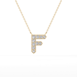 0.342 TCW Round Lab Grown Diamond F Initial Pendant Necklace
