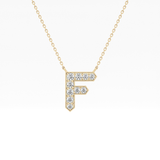 0.342 TCW Round Lab Grown Diamond F Initial Pendant Necklace