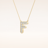 0.342 TCW Round Cut Moissanite F Initial Pendant Necklace