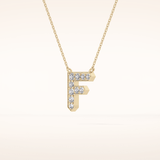 0.342 TCW Round Cut Moissanite F Initial Pendant Necklace