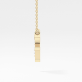 0.342 TCW Round Lab Grown Diamond F Initial Pendant Necklace