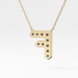 0.342 TCW Round Lab Grown Diamond F Initial Pendant Necklace