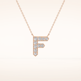 0.342 TCW Round Cut Moissanite F Initial Pendant Necklace