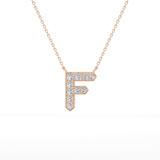 0.342 TCW Round Lab Grown Diamond F Initial Pendant Necklace