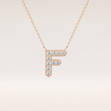 0.342 TCW Round Cut Moissanite F Initial Pendant Necklace