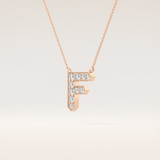 0.342 TCW Round Cut Moissanite F Initial Pendant Necklace