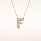 0.342 TCW Round Cut Moissanite F Initial Pendant Necklace