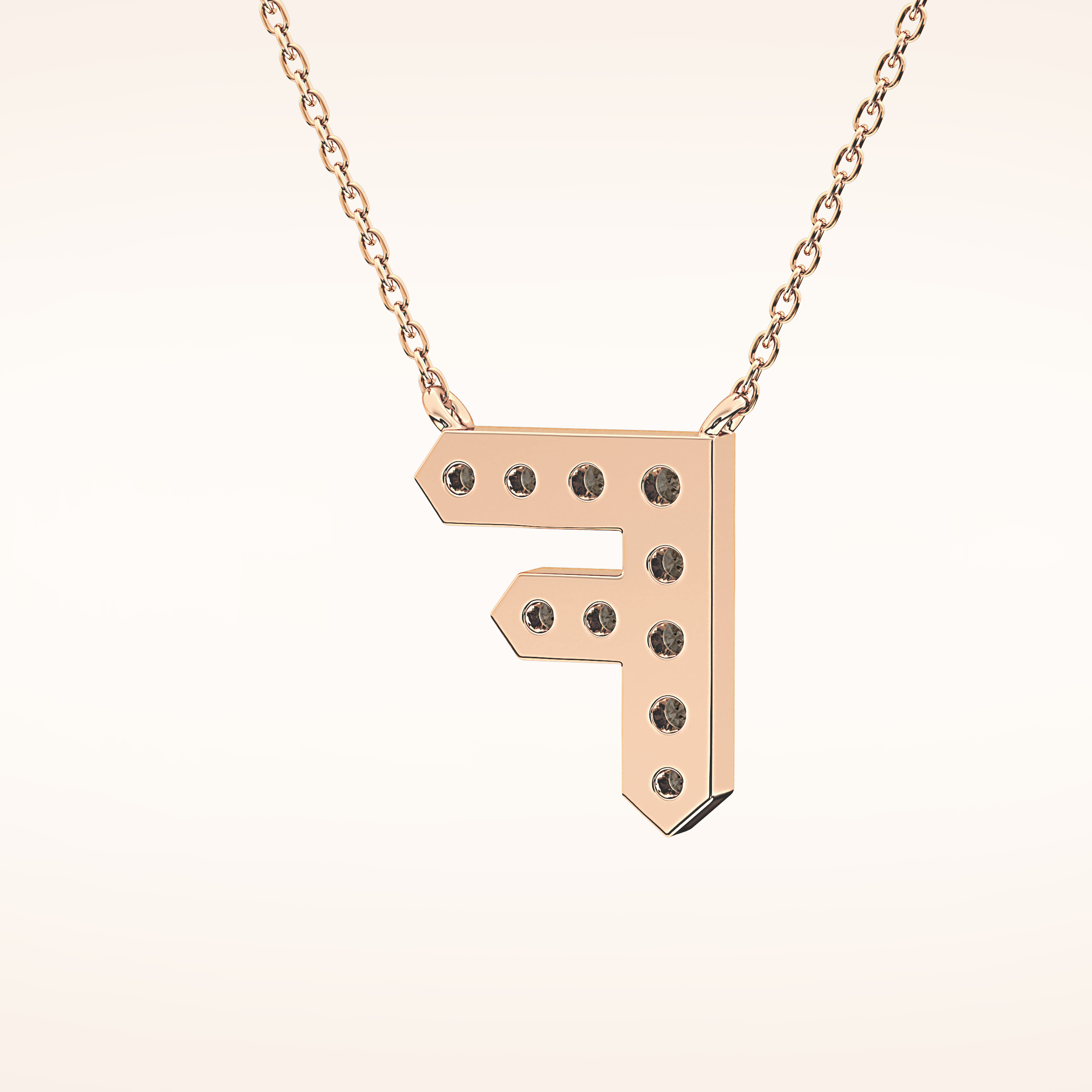 0.342 TCW Round Cut Moissanite F Initial Pendant Necklace