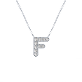0.342 TCW Round Lab Grown Diamond F Initial Pendant Necklace