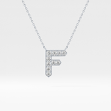 0.342 TCW Round Lab Grown Diamond F Initial Pendant Necklace