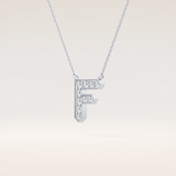 0.342 TCW Round Cut Moissanite F Initial Pendant Necklace