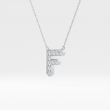 0.342 TCW Round Lab Grown Diamond F Initial Pendant Necklace