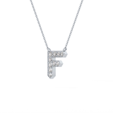0.342 TCW Round Lab Grown Diamond F Initial Pendant Necklace