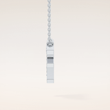0.342 TCW Round Cut Moissanite F Initial Pendant Necklace
