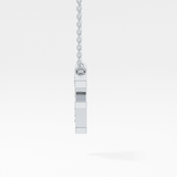 0.342 TCW Round Lab Grown Diamond F Initial Pendant Necklace